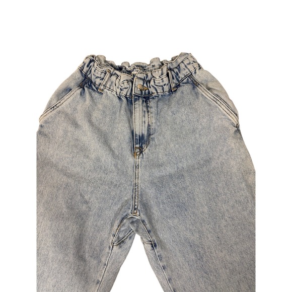 ZARA Light Wash Paperbag Waist Jeans Women US Size 4 - Picture 3 of 4